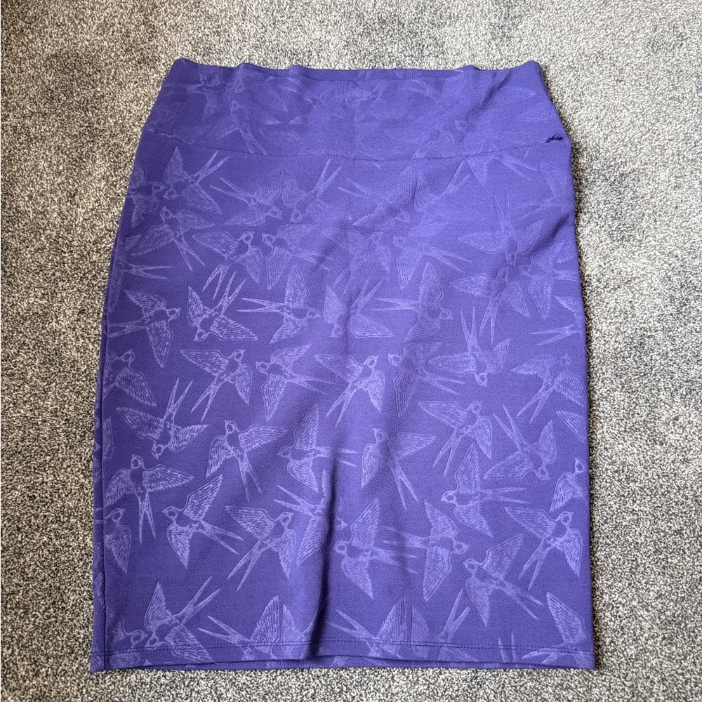 LuLaRoe Violet Bird Print Pencil Skirt